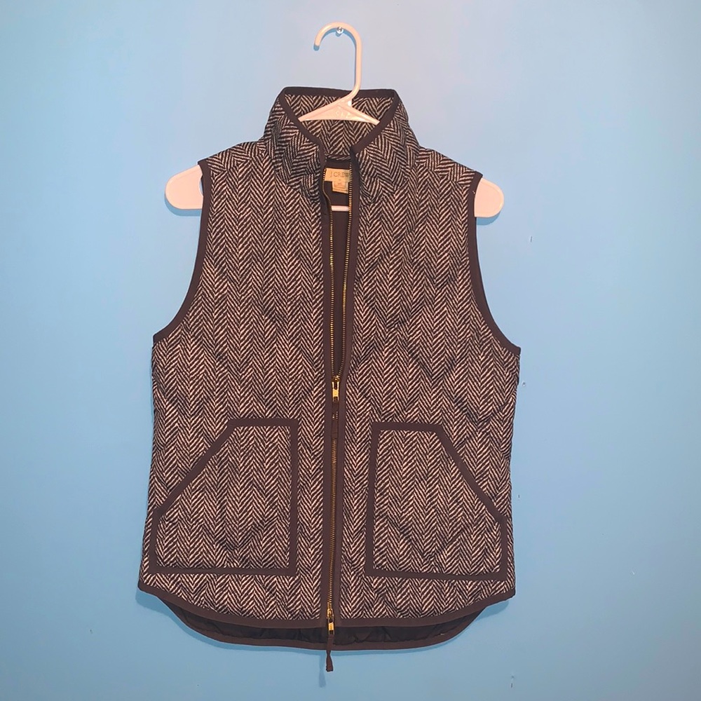 (2/$25) J. Crew Herringbone Excursion Quilted Vest